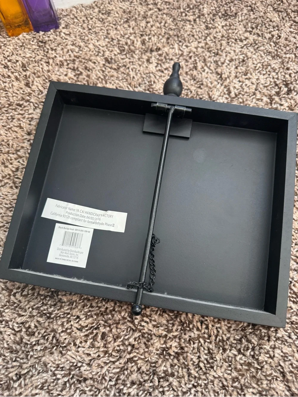 Rustic Burlap Clip Memo Board - Black photo Frame